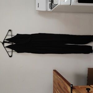 shein | Black Halter Top Jumpsuit w Pockets | Women's L